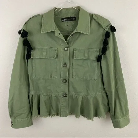 Zara • Tassel Army Jacket Top - Picture 5 of 9